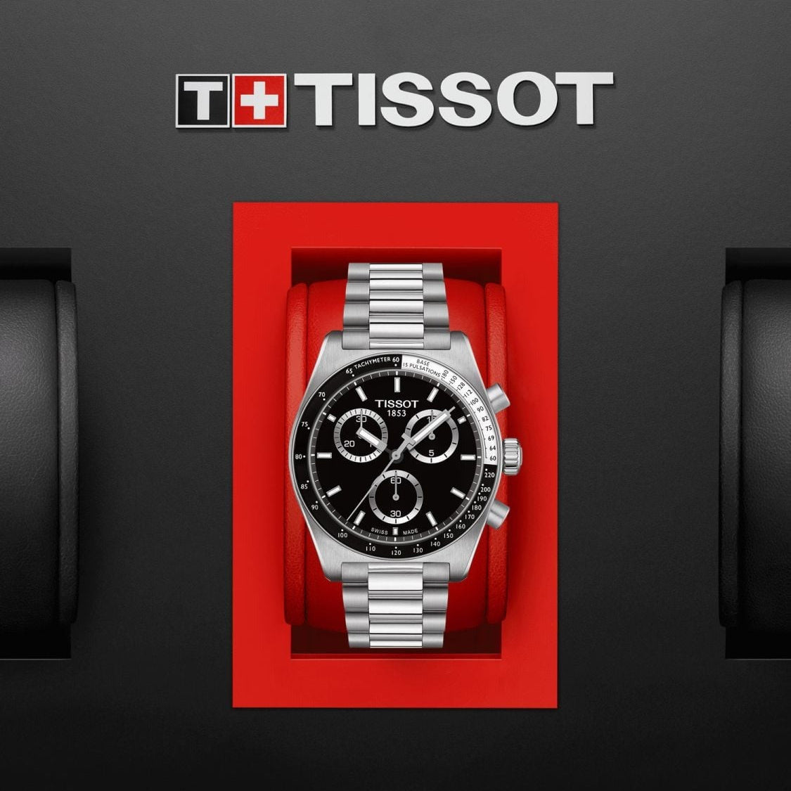 Tissot PR516 Chronograph Black Dial Silver Steel Strap Watch for Men - T149.417.11.051.00