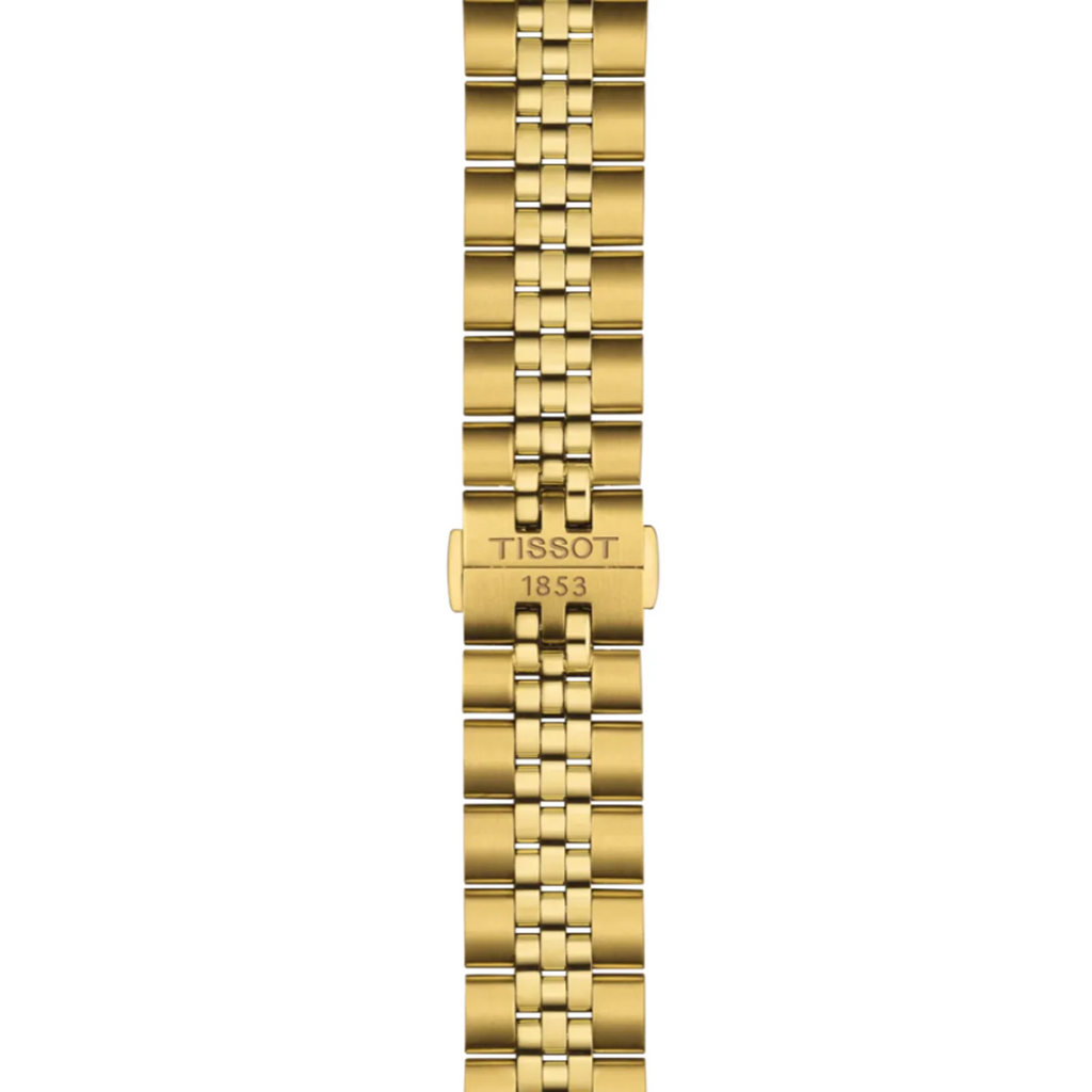 Tissot Ballade Quartz Black Dial Gold Steel Strap Watch for Men - T156.410.33.051.00