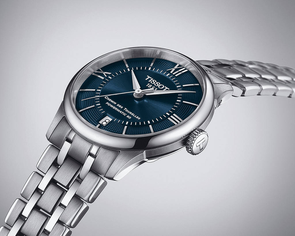 Tissot Chemin Des Tourelles Powermatic 80 Blue Dial Silver Steel Strap Watch for Men - T139.407.11.048.00