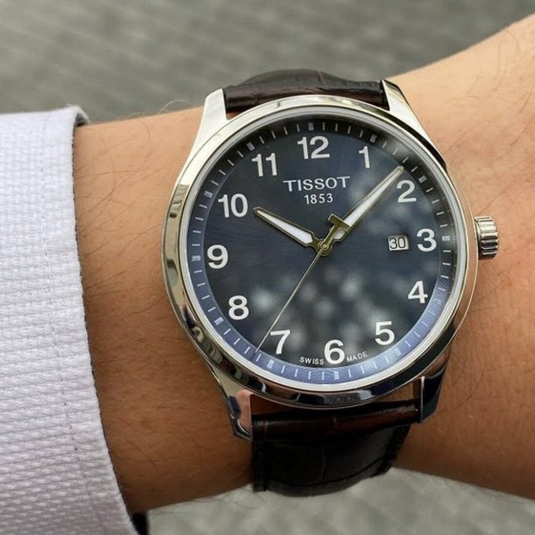 Tissot T-Sport Gent XL Black Dial Black Leather Strap Watch for Men - T116.410.16.057.00