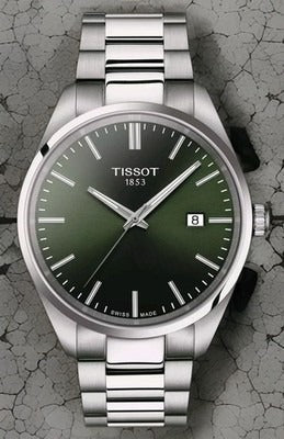 Tissot PR 100 Green Dial Silver Steel Strap Watch for Men - T150.410.11.091.00