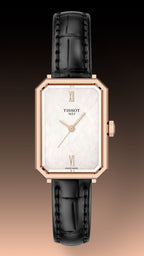 Tissot SRV White Mother of Pearl Dial Black Leather Strap Watch for Women - T160.110.36.113.00
