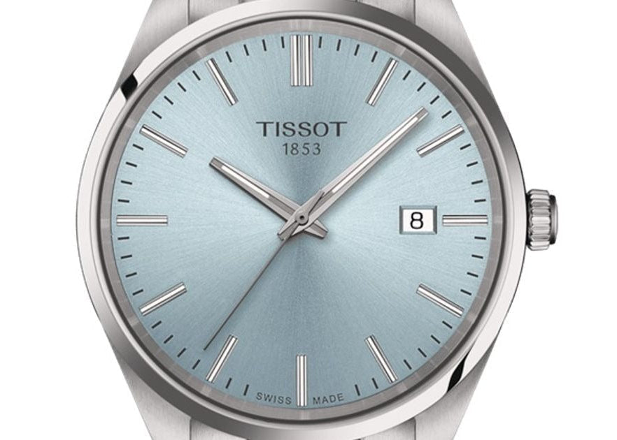 Tissot PR 100 Ice Blue Dial Silver Steel Strap Watch for Men - T150.410.11.351.00