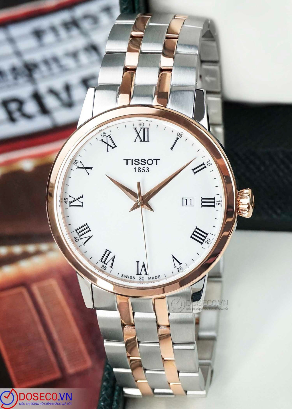 Tissot T Classic Dream Quartz White Dial Two Tone Steel Strap Watch for Men - T129.410.22.013.00