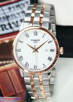 Tissot T Classic Dream Quartz White Dial Two Tone Steel Strap Watch for Men - T129.410.22.013.00