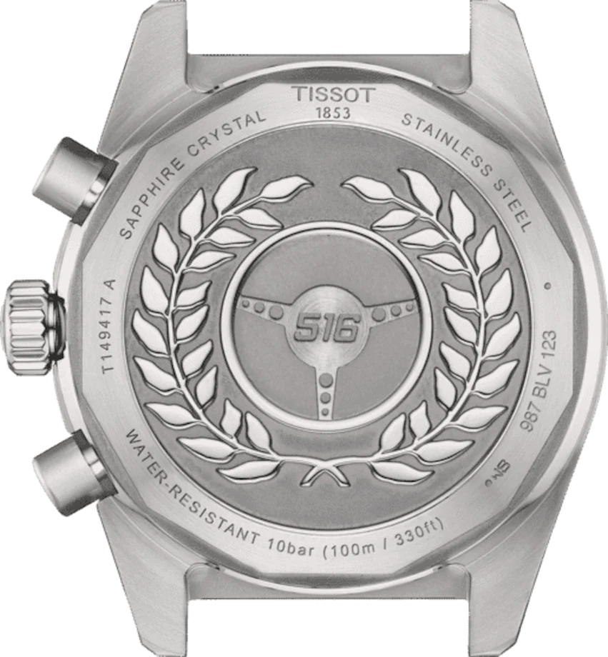 Tissot PR516 Chronograph Black Dial Silver Steel Strap Watch for Men - T149.417.11.051.00