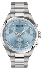 Tissot PR 100 Chronograph Light Blue Dial Silver Steel Strap Watch for Men - T150.417.11.351.00