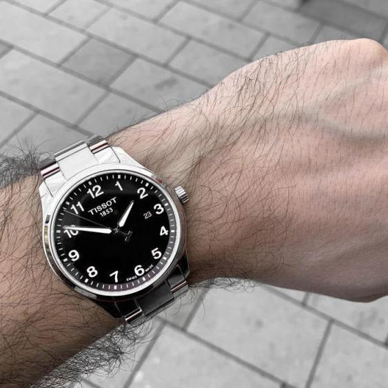 Tissot T-Sport Gent XL Black Dial Silver Steel Strap Watch for Men - T116.410.11.057.00
