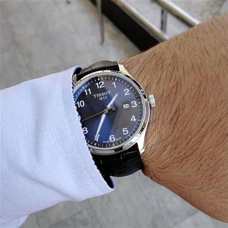 Tissot T-Sport Gent XL Blue Dial Brown Leather Strap Watch for Men - T116.410.16.047.00