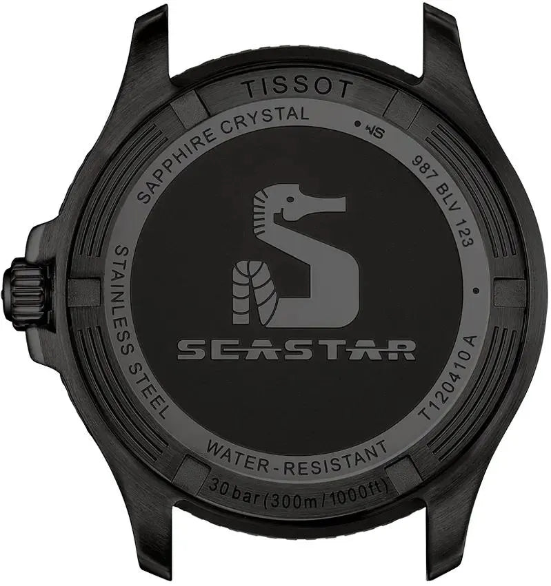Tissot Seastar 1000 Red Dial Black Steel Strap Watch for Men - T120.410.33.421.00