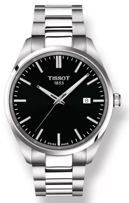 Tissot PR 100 Black Dial Silver Steel Strap Watch for Men - T150.410.11.051.00