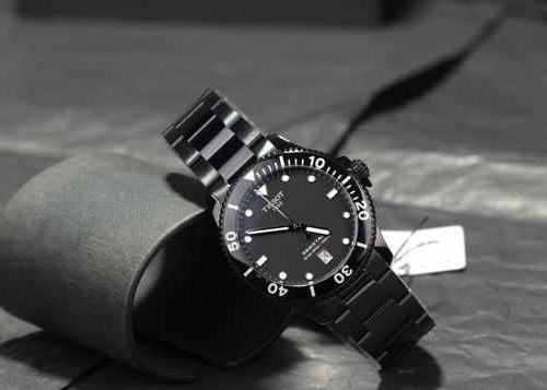 Tissot Seastar 1000 Quartz Black Dial Black Steel Strap Watch for Men - T120.410.33.051.00
