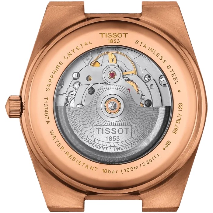 Tissot PRX Powermatic 80 Blue Dial Rose Gold Steel Strap Watch for Men - T137.407.33.041.00