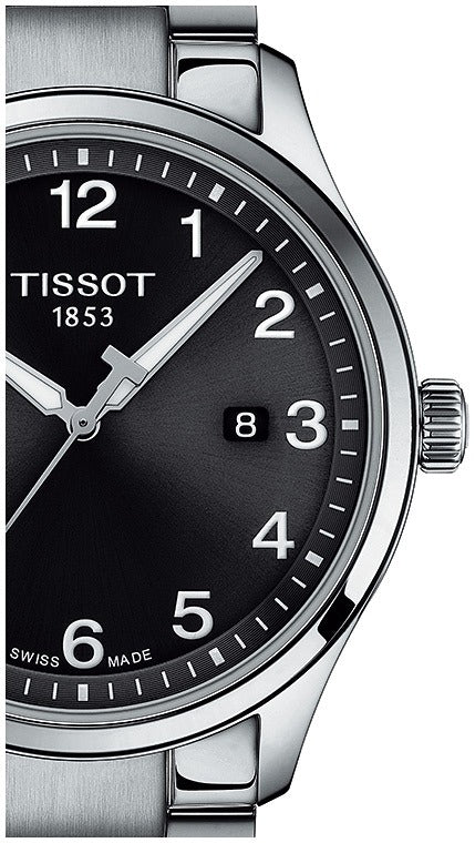 Tissot T-Sport Gent XL Black Dial Silver Steel Strap Watch for Men - T116.410.11.057.00