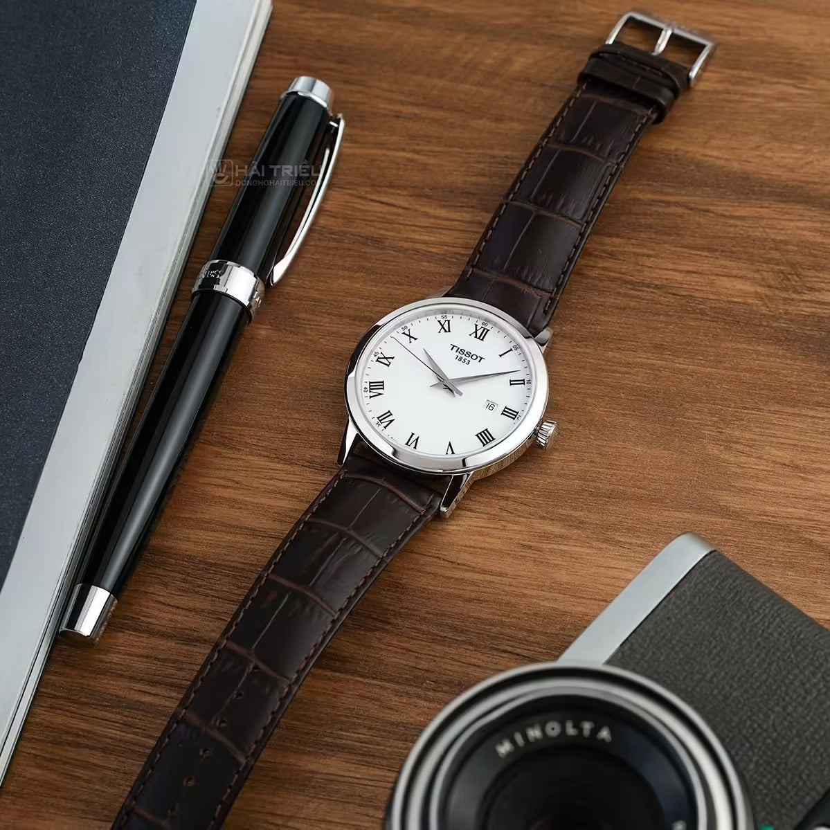 Tissot T Classic Dream Quartz White Dial Brown Leather Strap Watch for Men - T129.410.16.013.00
