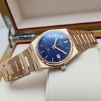 Tissot PRX Powermatic 80 Blue Dial Rose Gold Steel Strap Watch for Men - T137.407.33.041.00