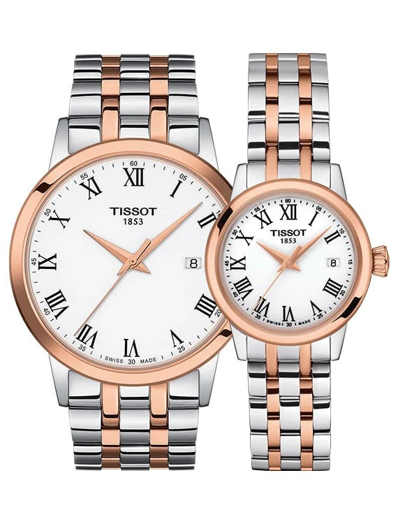 Tissot T Classic Dream Quartz White Dial Two Tone Steel Strap Watch for Men - T129.410.22.013.00