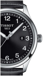 Tissot T-Sport Gent XL Black Dial Black Leather Strap Watch for Men - T116.410.16.057.00
