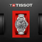 Tissot Seastar 1000 Powermatic 80 Grey Dial Silver Steel Strap Watch for Men - T120.407.11.081.01