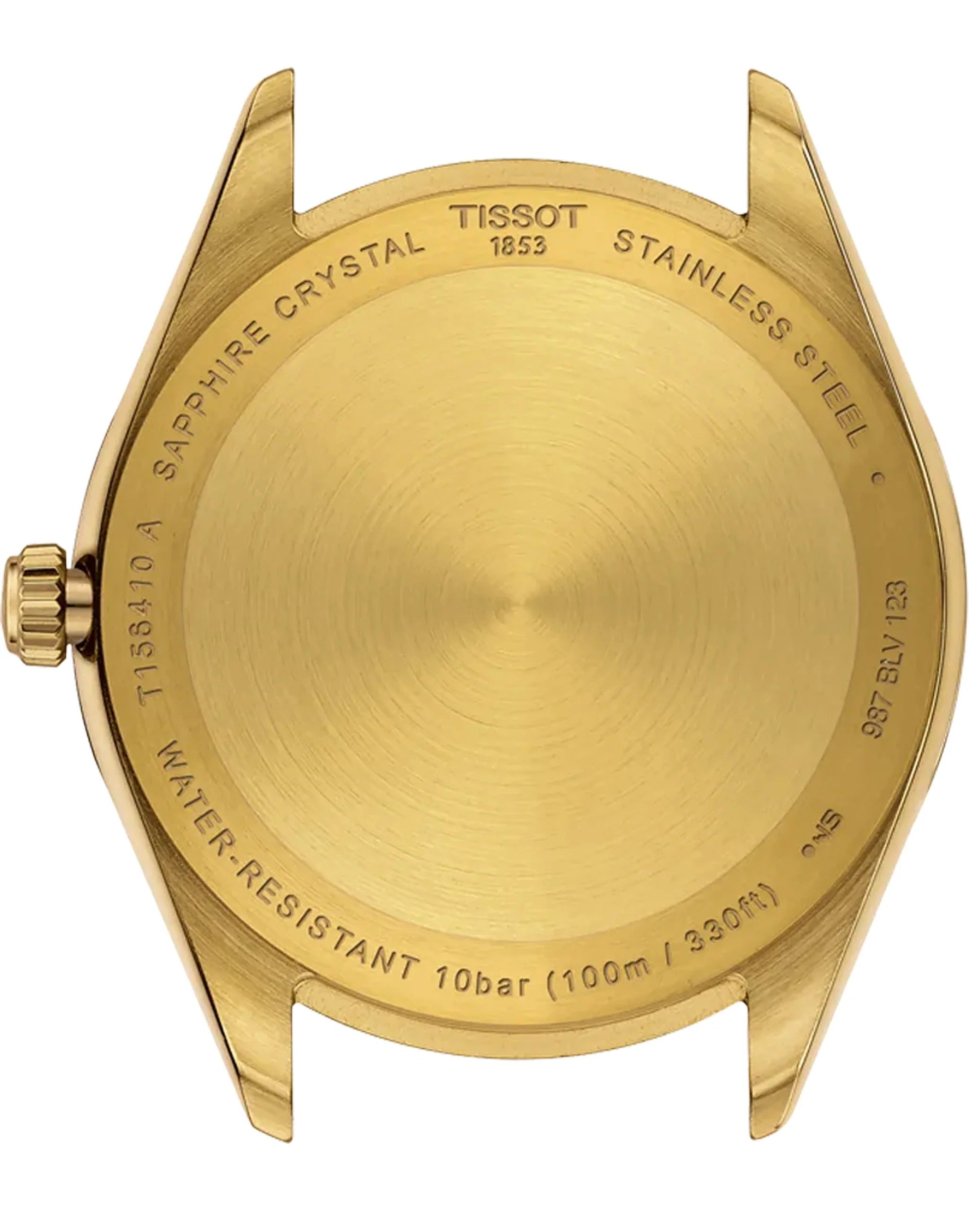 Tissot Ballade Quartz Black Dial Gold Steel Strap Watch for Men - T156.410.33.051.00