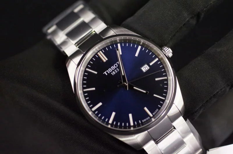 Tissot PR 100 Blue Dial Silver Steel Strap Watch for Men - T150.410.11.041.00