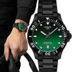 Tissot Tissot Seastar 1000 Quartz Green Dial Black Steel Strap Watch for Men - T120.410.33.091.00