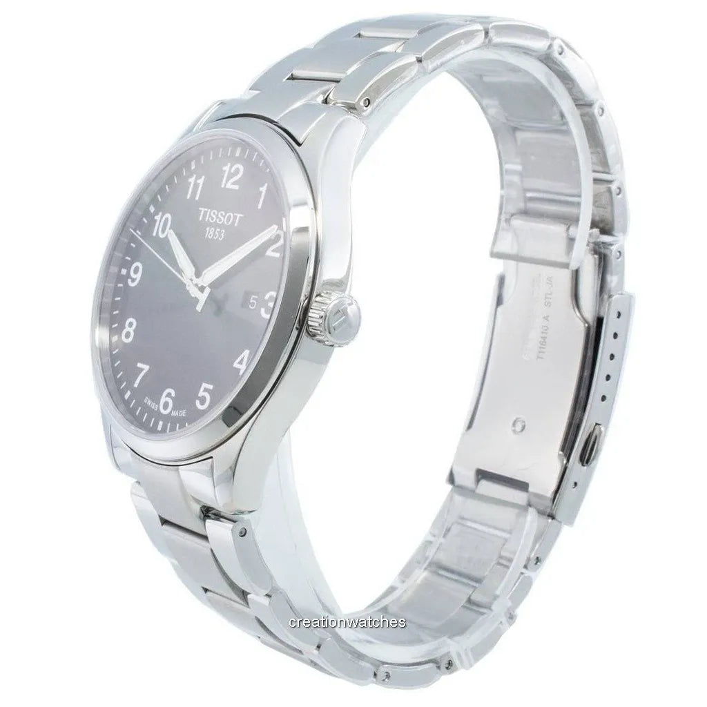 Tissot T-Sport Gent XL Black Dial Silver Steel Strap Watch for Men - T116.410.11.057.00
