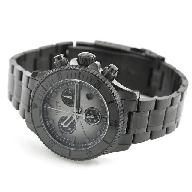 Tissot Seastar 1000 Chronograph Black Dial Black Steel Strap Watch for Men - T120.217.33.061.00