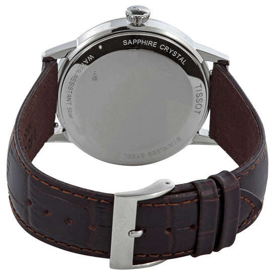 Tissot T Classic Dream Quartz White Dial Brown Leather Strap Watch for Men - T129.410.16.013.00
