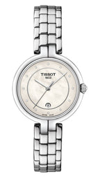 Tissot T-Lady Flamingo Diamonds Mother of Pearl Dial SIlver Steel Strap Watch for Women - T094.210.11.116.02
