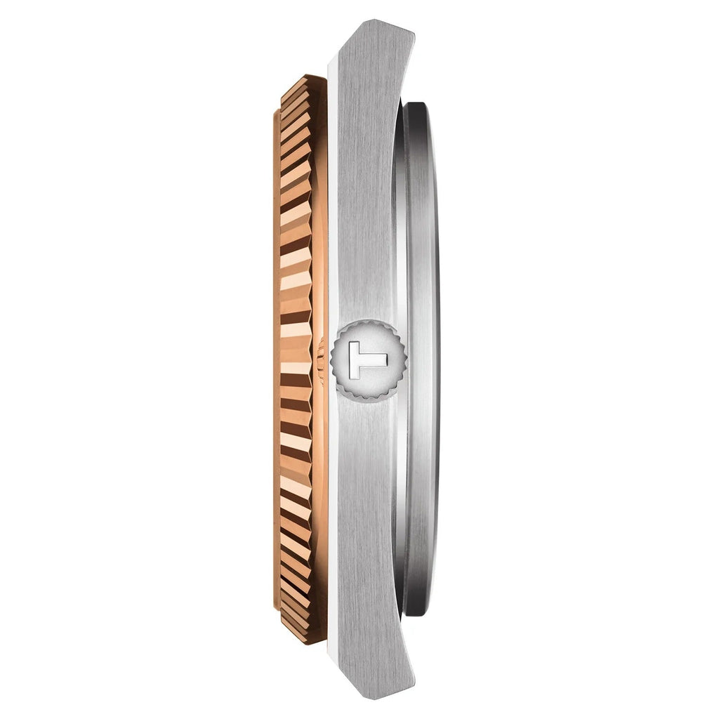 Tissot PRX Powermatic 80 18K Gold Brown Dial Silver Steel Strap Watch for Men - T931.407.41.291.00