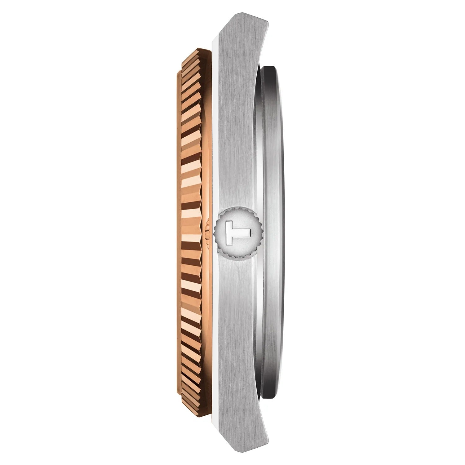 Tissot PRX Powermatic 80 18K Gold Brown Dial Silver Steel Strap Watch for Men - T931.407.41.291.00