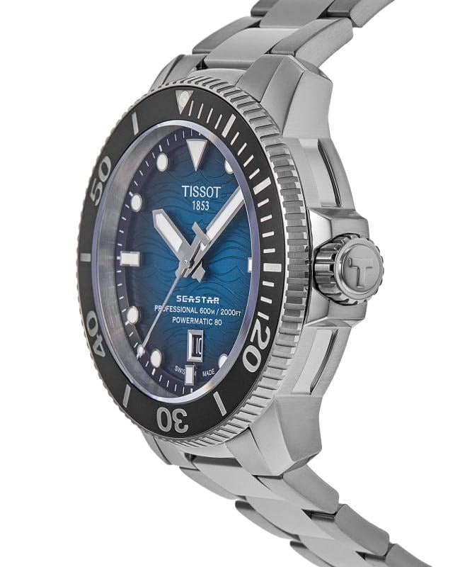Tissot Seastar 2000 Professional Powermatic 80 Blue Dial Silver Steel Strap Watch for Men - T120.607.11.041.01