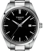 Tissot PR 100 Black Dial Silver Steel Strap Watch for Men - T150.410.11.051.00
