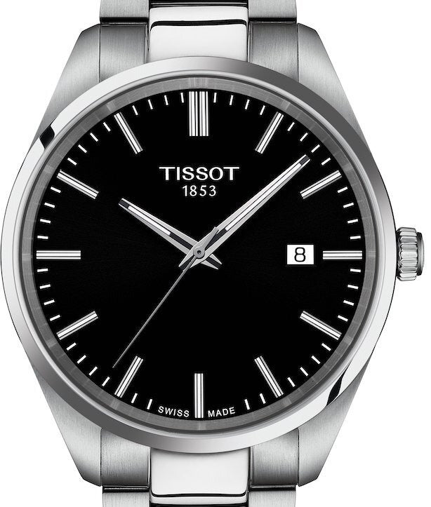 Tissot PR 100 Black Dial Silver Steel Strap Watch for Men - T150.410.11.051.00