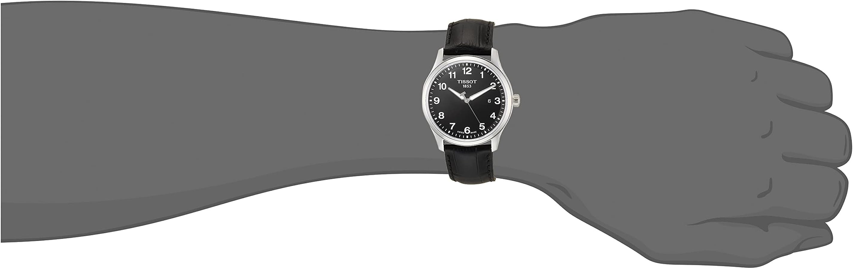 Tissot T-Sport Gent XL Black Dial Black Leather Strap Watch for Men - T116.410.16.057.00