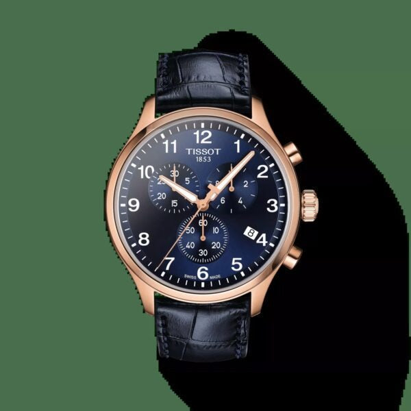 Tissot T-Sport Chrono XL Blue Dial Blue Leather Strap Watch for Men - T116.617.36.042.00