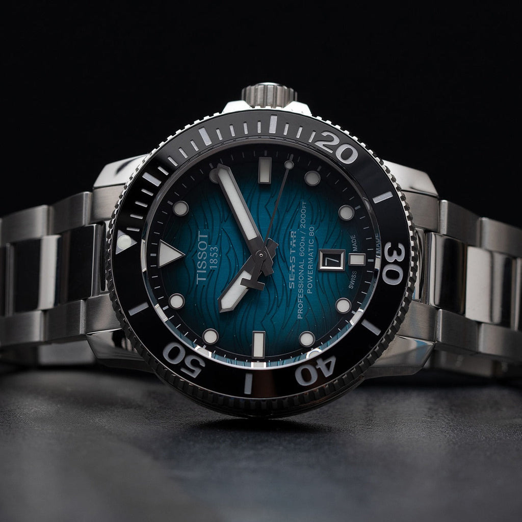 Tissot Seastar 2000 Professional Powermatic 80 Blue Dial Silver Steel Strap Watch for Men - T120.607.11.041.00