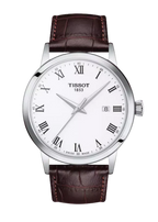 Tissot T Classic Dream Quartz White Dial Brown Leather Strap Watch for Men - T129.410.16.013.00