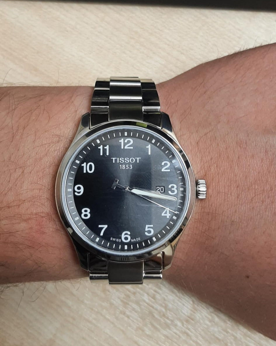 Tissot T-Sport Gent XL Black Dial Silver Steel Strap Watch for Men - T116.410.11.057.00