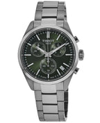 Tissot PR 100 Chronograph Green Dial Silver Steel Strap Watch for Men - T150.417.11.091.00