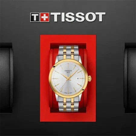 Tissot Classic Dream Silver Dial Two Tone Steel Strap Watch for Men - T129.410.22.031.00
