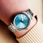 Tissot PR 100 Ice Blue Dial Silver Steel Strap Watch for Women - T150.210.11.351.00