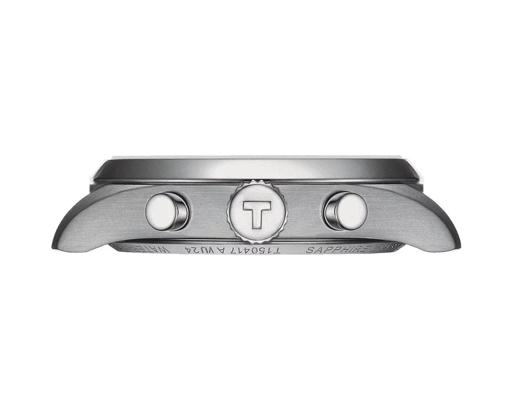 Tissot PR 100 Vuelta Chronograph Black Dial Silver Steel Strap Watch for Men - T150.417.11.051.01