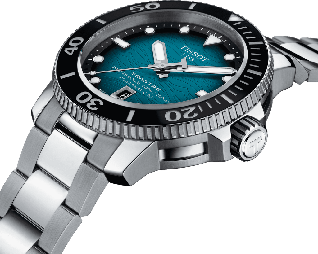 Tissot Seastar 2000 Professional Powermatic 80 Blue Dial Silver Steel Strap Watch for Men - T120.607.11.041.00