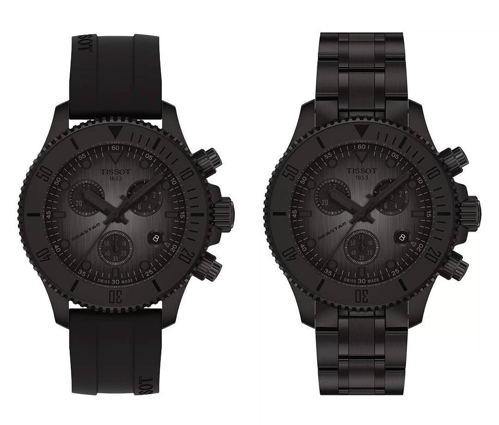 Tissot Seastar 1000 Chronograph Black Dial Black Rubber Strap Watch for Men - T120.217.37.061.00