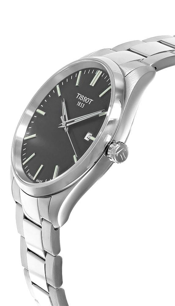 Tissot PR 100 Black Dial Silver Steel Strap Watch for Men - T150.410.11.051.00