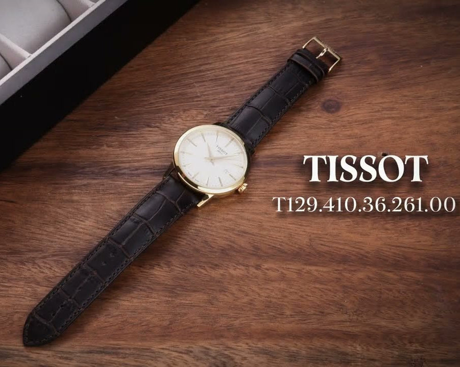 Tissot Classic Dream Ivory Dial Brown Leather Strap Watch for Men - T129.410.36.261.00