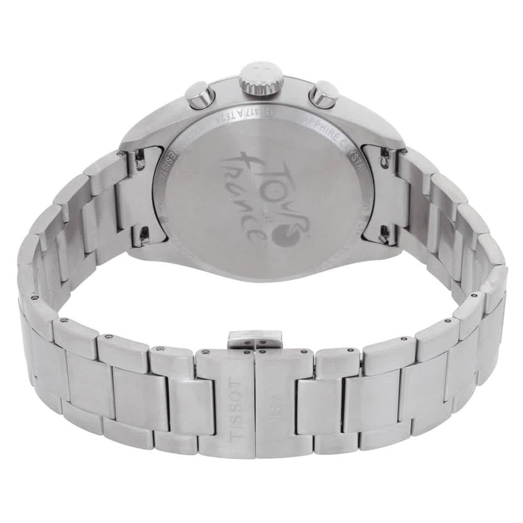 Tissot PR 100 Tour De France Chronograph Black Dial Silver Steel Strap Watch for Men - T150.417.11.051.00