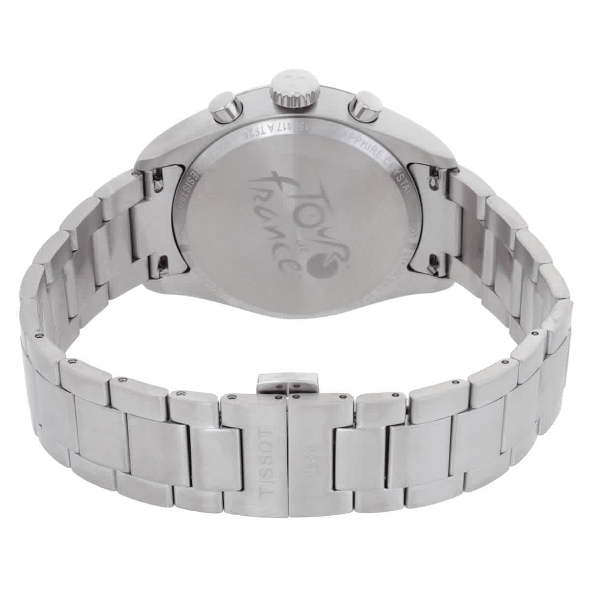 Tissot PR 100 Tour De France Chronograph Black Dial Silver Steel Strap Watch for Men - T150.417.11.051.00